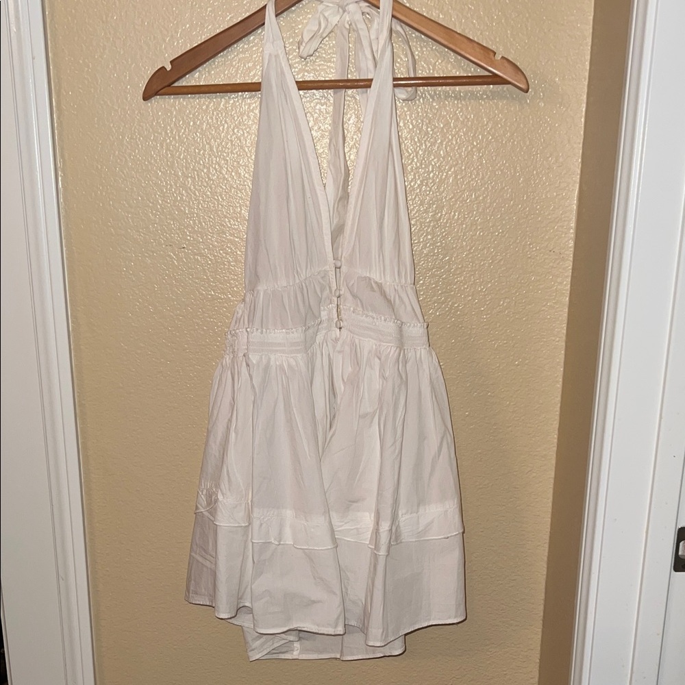 Free People White Backless Dress